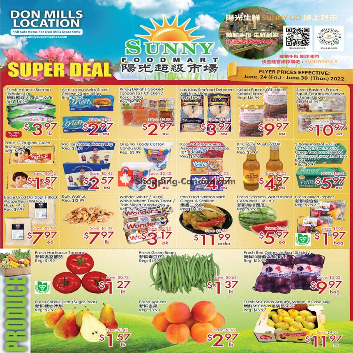 Sunny Foodmart flyer from Friday June 24, 2022 to Thursday June 30, 2022 - page 1