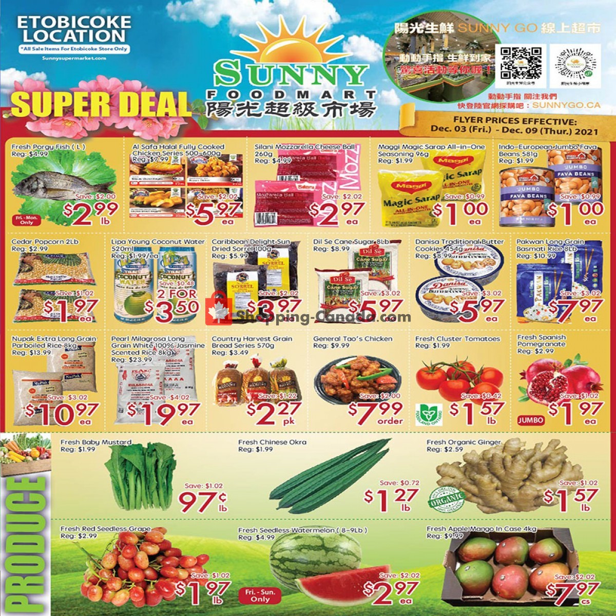 Sunny Foodmart flyer from Friday December 3, 2021 to Thursday December 9, 2021 - page 1