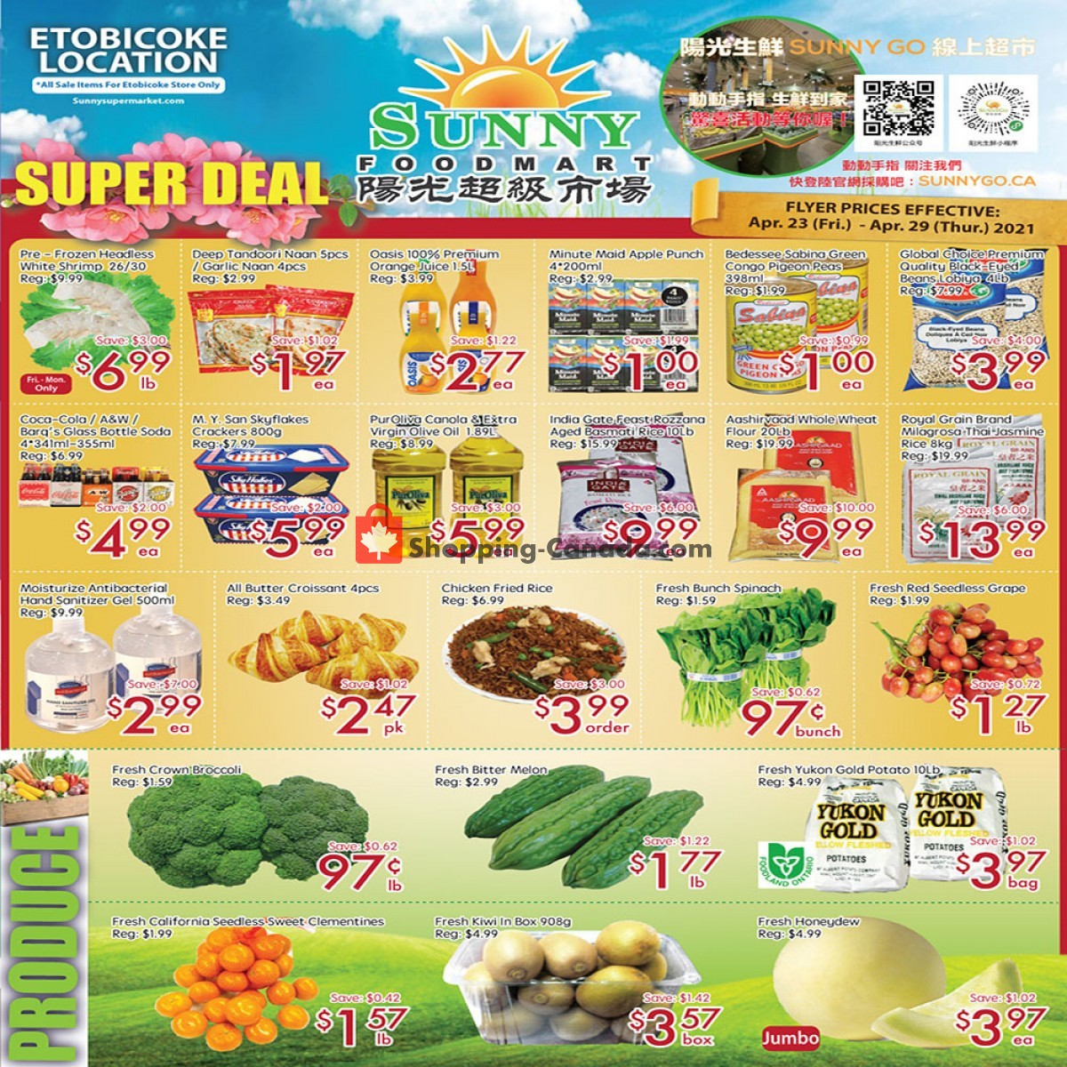 Sunny Foodmart flyer from Friday April 23, 2021 to Thursday April 29, 2021 - page 1