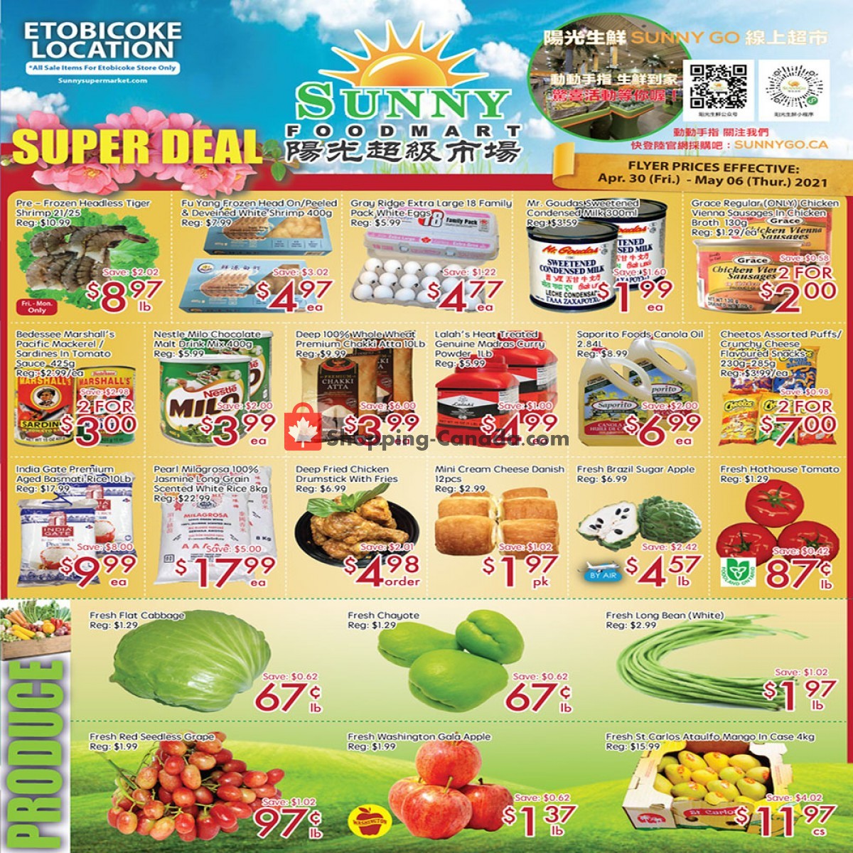 Sunny Foodmart flyer from Friday April 30, 2021 to Thursday May 6, 2021 - page 1