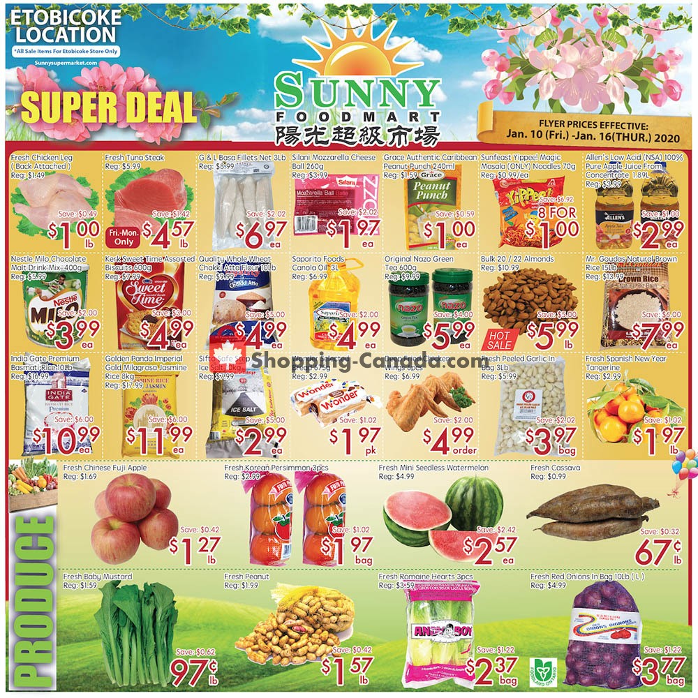 Sunny Foodmart flyer from Friday January 10, 2020 to Thursday January 16, 2020 - page 1