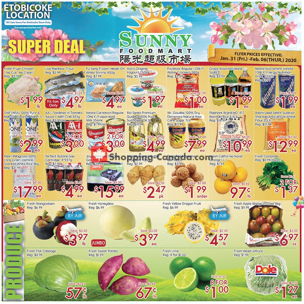 Sunny Foodmart flyer from Friday January 31, 2020 to Thursday February 6, 2020 - page 1