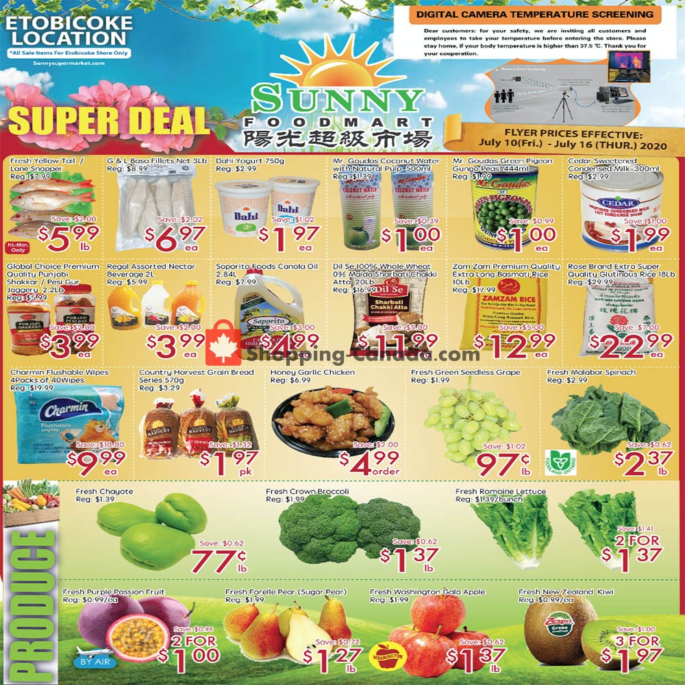 Sunny Foodmart flyer from Friday July 10, 2020 to Thursday July 16, 2020 - page 1