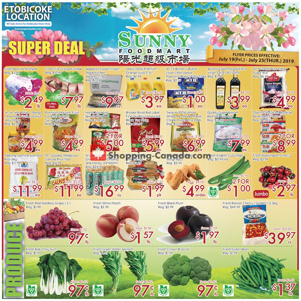 Sunny Foodmart flyer from Friday July 19, 2019 to Thursday July 25, 2019 - page 1