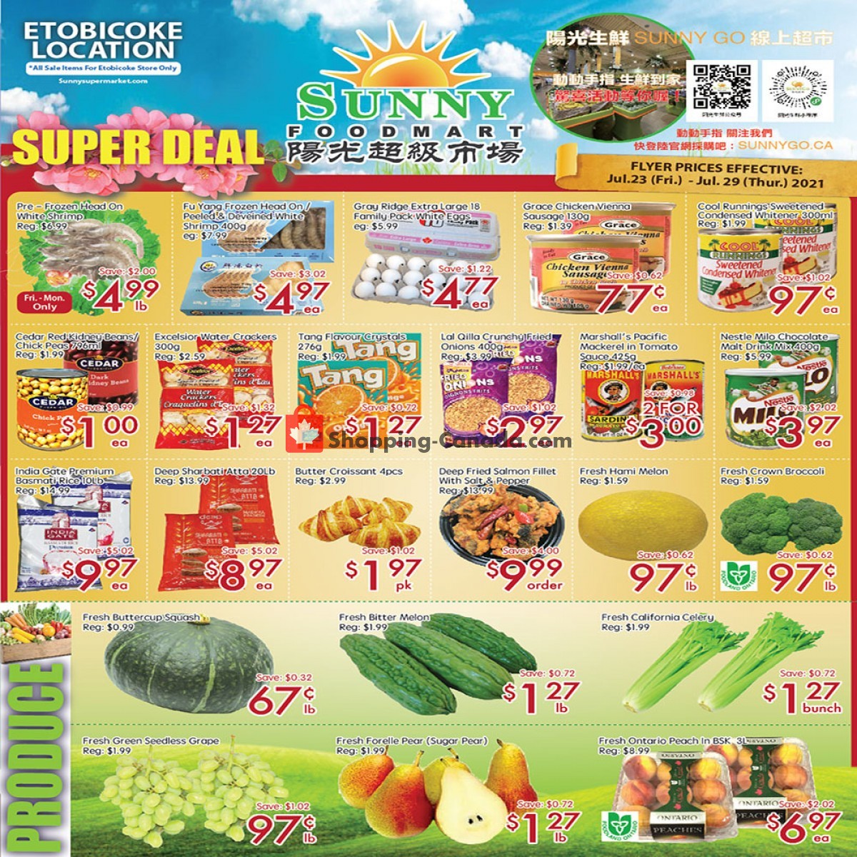 Sunny Foodmart flyer from Friday July 23, 2021 to Thursday July 29, 2021 - page 1