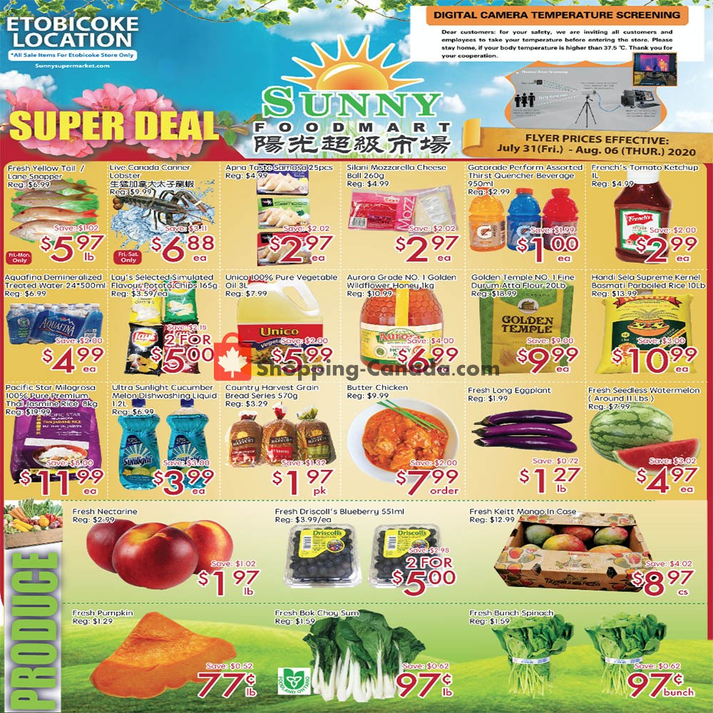 Sunny Foodmart flyer from Friday July 31, 2020 to Thursday August 6, 2020 - page 1