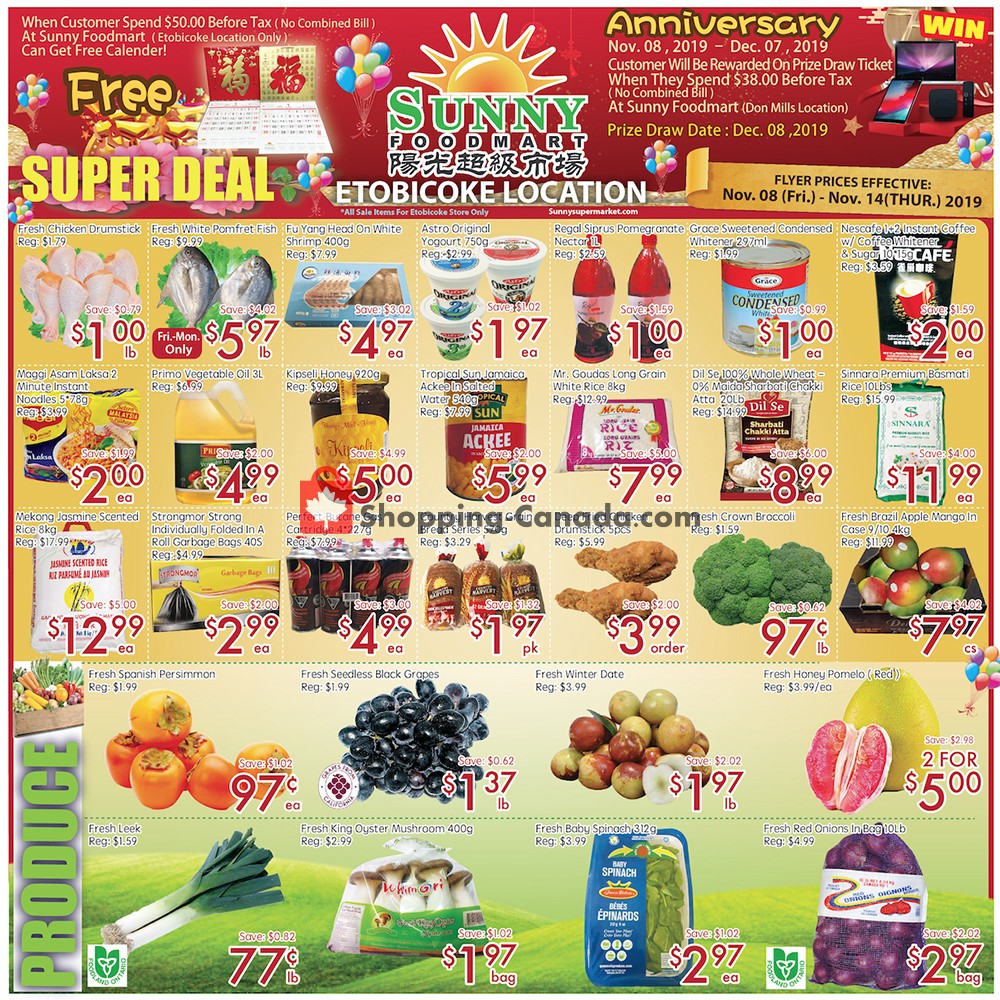 Sunny Foodmart flyer from Friday November 8, 2019 to Thursday November 14, 2019 - page 1
