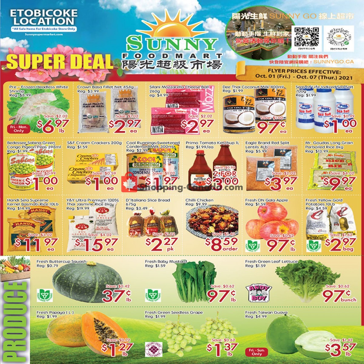Sunny Foodmart Canada, flyer (Super Deal Etobicoke Store) October