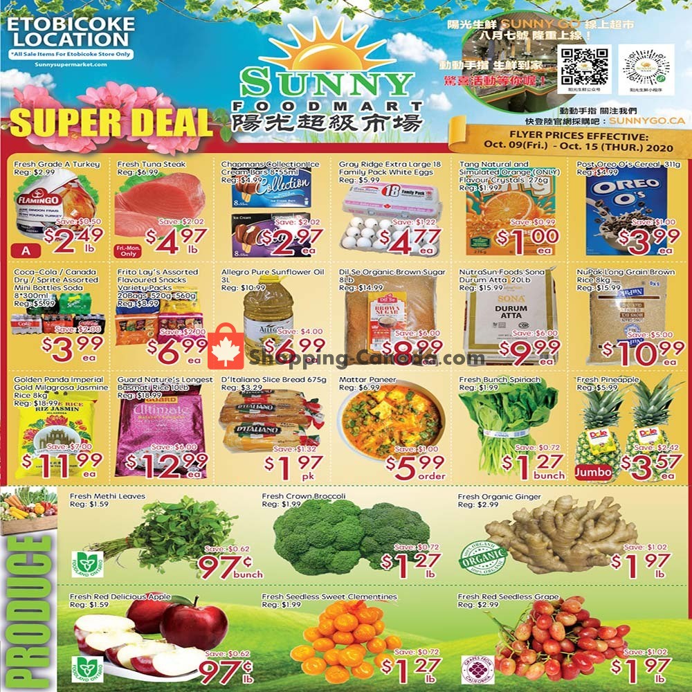 Sunny Foodmart flyer from Friday October 9, 2020 to Thursday October 15, 2020 - page 1