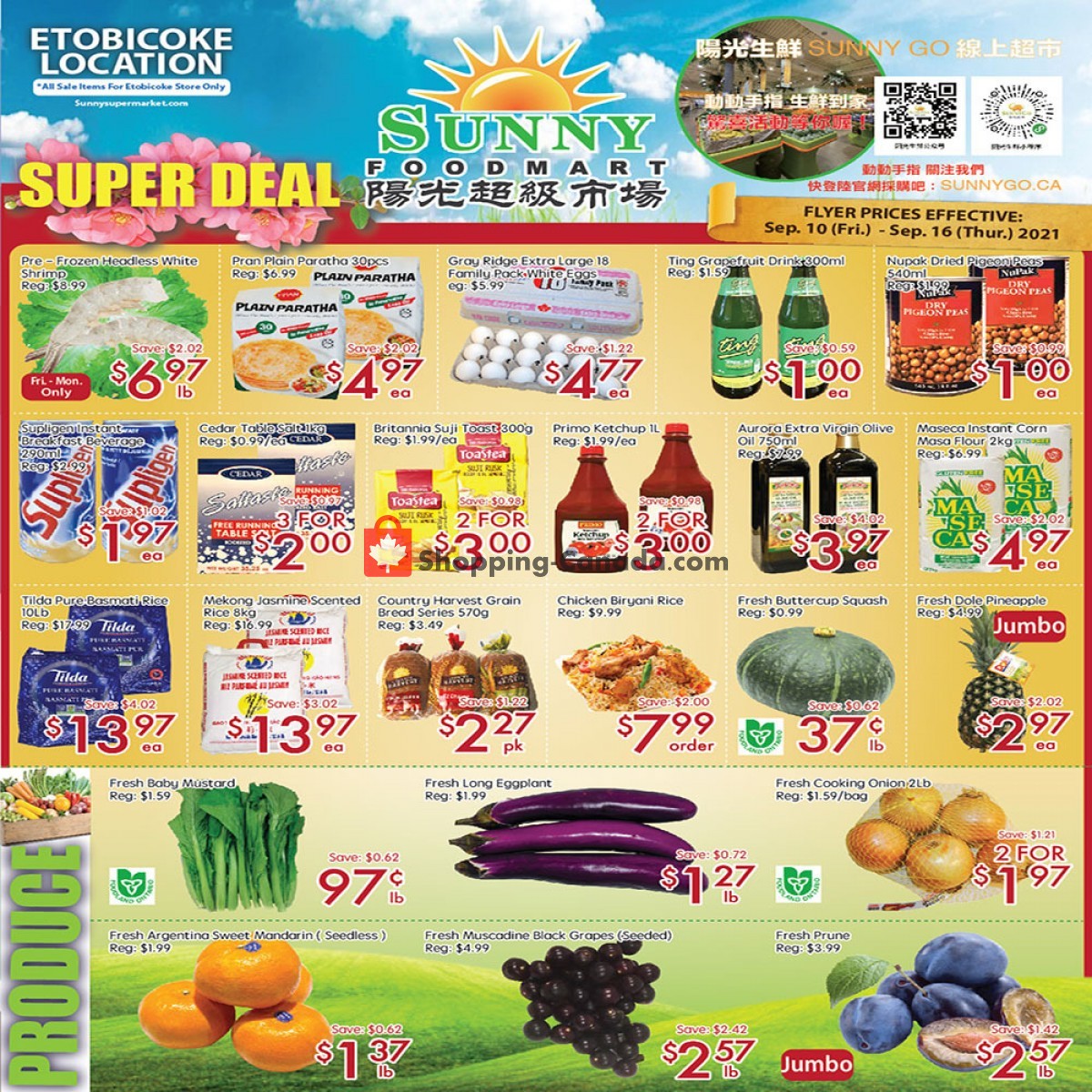 Sunny Foodmart flyer from Friday September 10, 2021 to Thursday September 16, 2021 - page 1