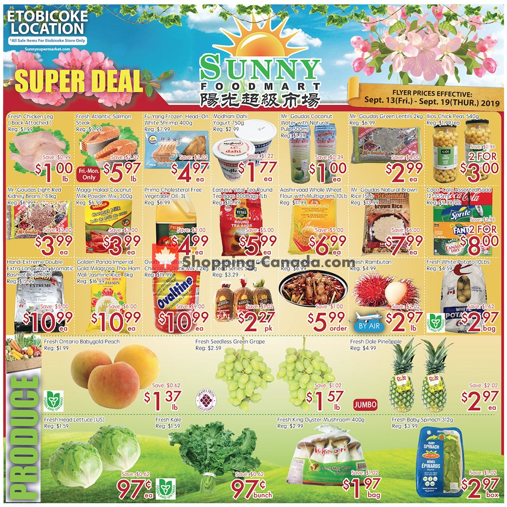 Sunny Foodmart flyer from Friday September 13, 2019 to Thursday September 19, 2019 - page 1