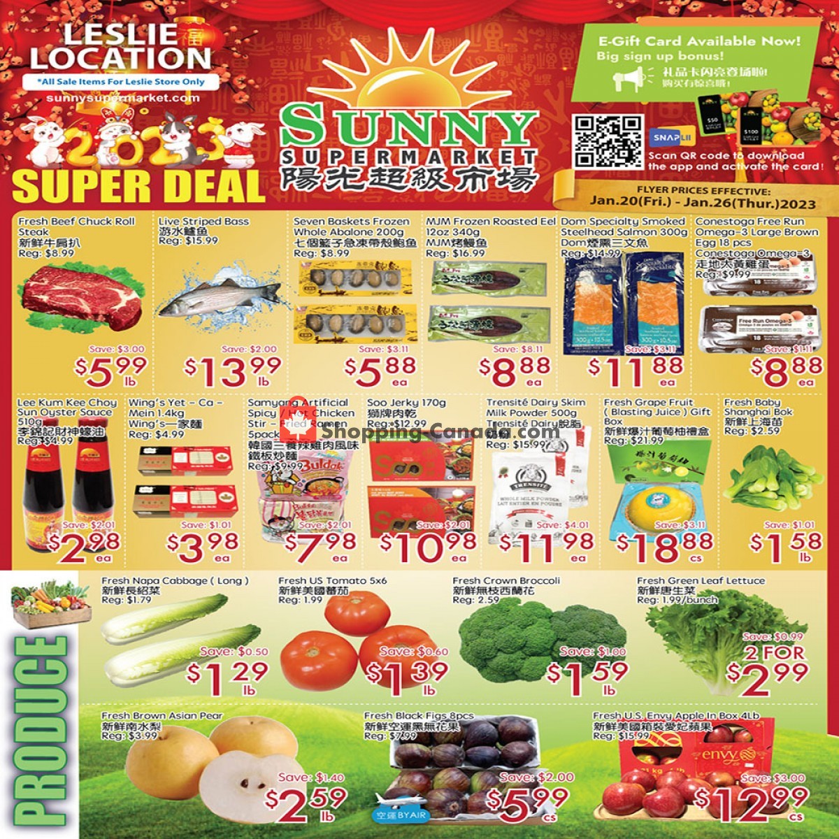 Sunny Foodmart flyer from Friday January 20, 2023 to Thursday January 26, 2023 - page 1