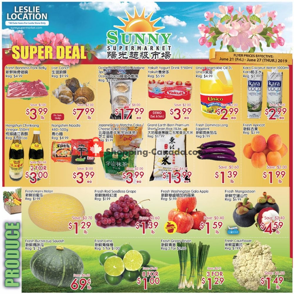 Sunny Foodmart flyer from Friday June 21, 2019 to Thursday June 27, 2019 - page 1