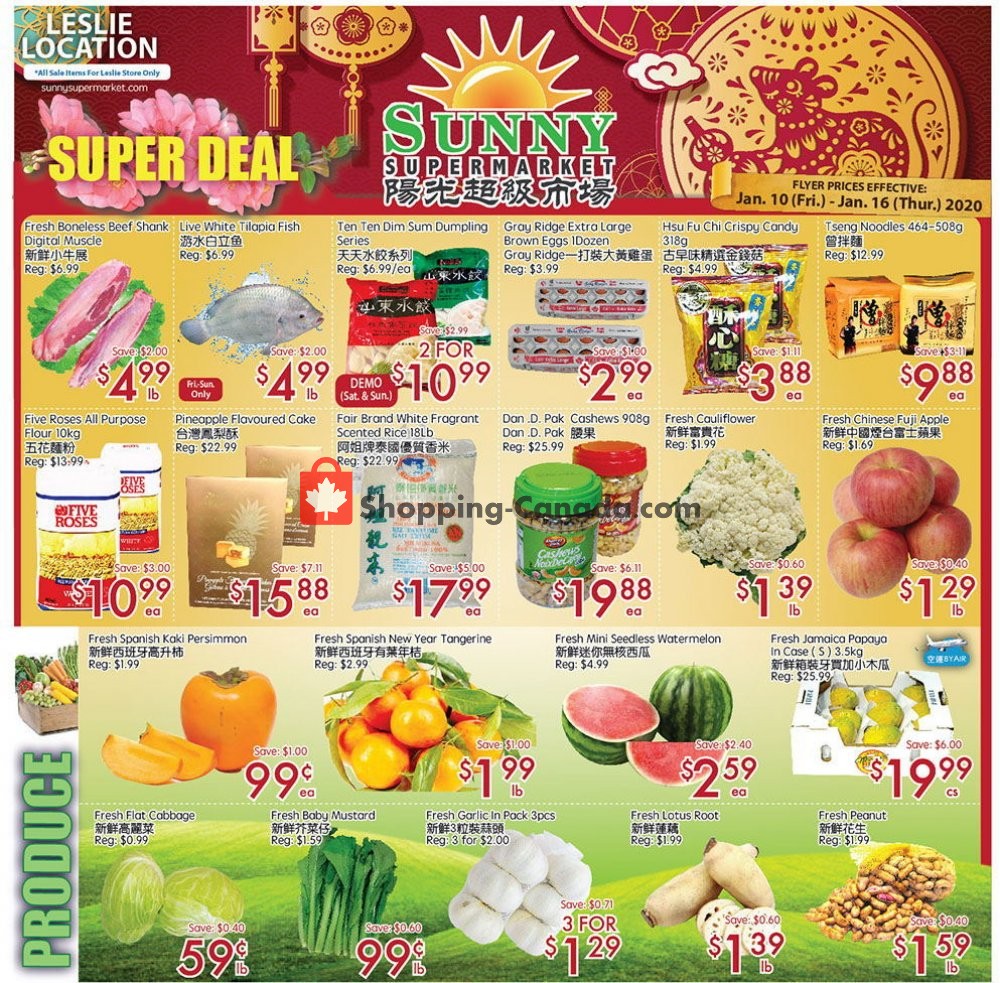 Sunny Foodmart flyer from Friday January 10, 2020 to Thursday January 16, 2020 - page 1