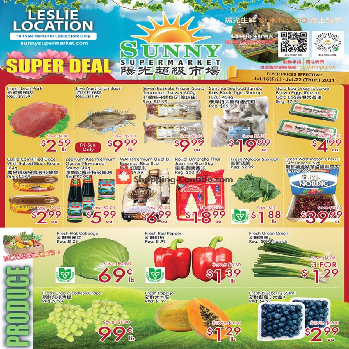 Sunny Foodmart flyer from Friday July 16, 2021 to Thursday July 22, 2021 - page 1