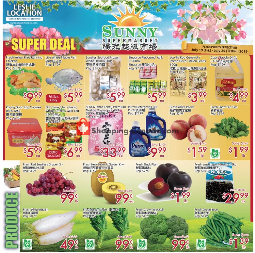Sunny Foodmart flyer from Friday July 19, 2019 to Thursday July 25, 2019 - page 1