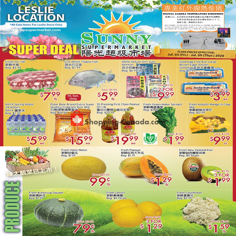 Sunny Foodmart flyer from Friday July 3, 2020 to Thursday July 9, 2020 - page 1