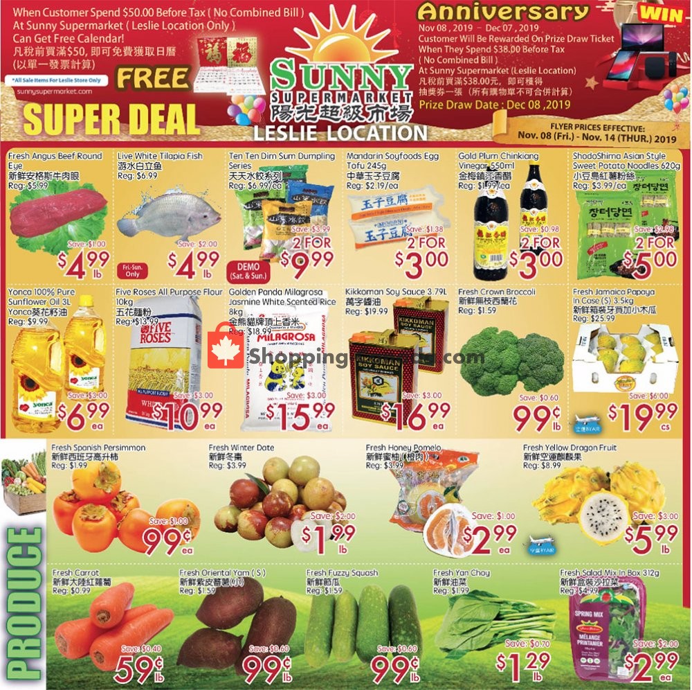 Sunny Foodmart flyer from Friday November 8, 2019 to Thursday November 14, 2019 - page 1