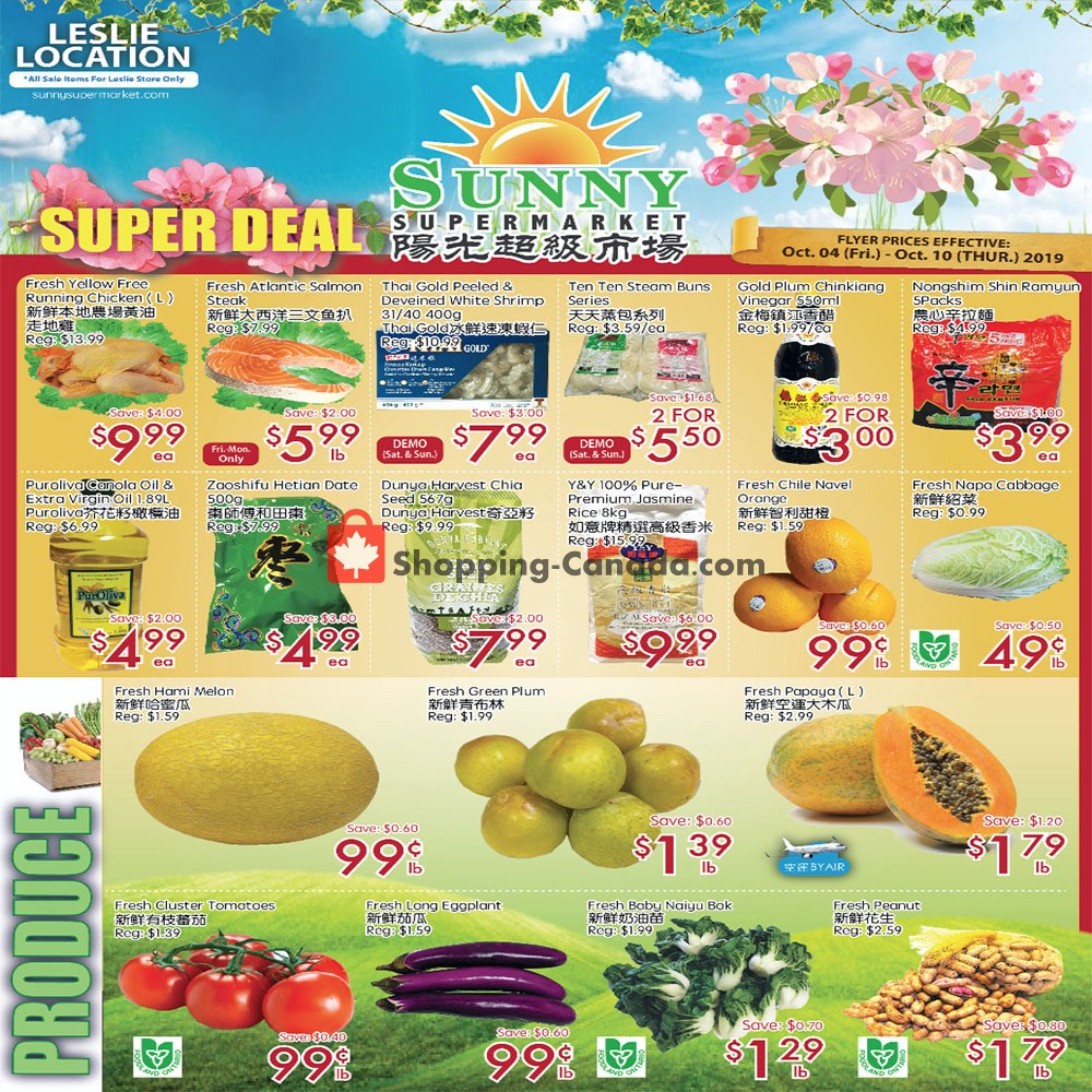 Sunny Foodmart flyer from Friday October 4, 2019 to Thursday October 10, 2019 - page 1
