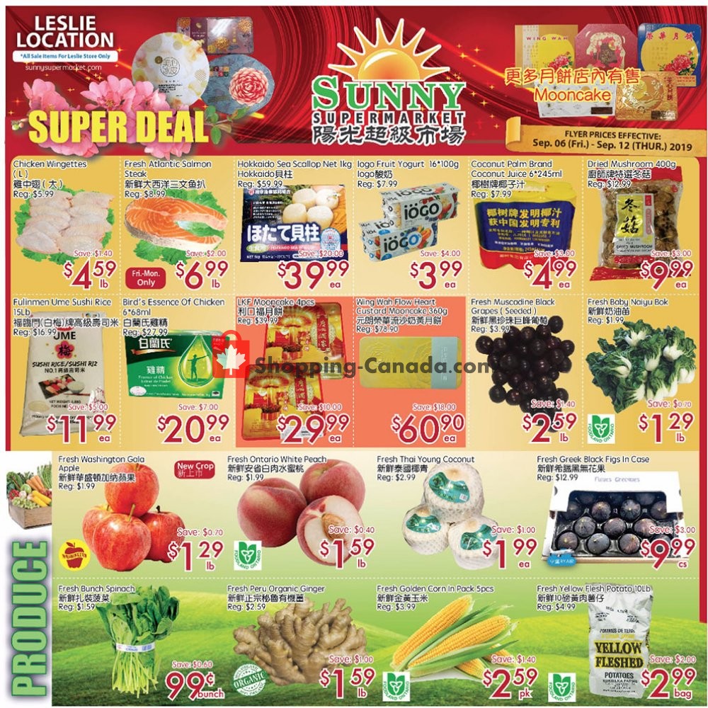 Sunny Foodmart flyer from Friday September 6, 2019 to Thursday September 12, 2019 - page 1