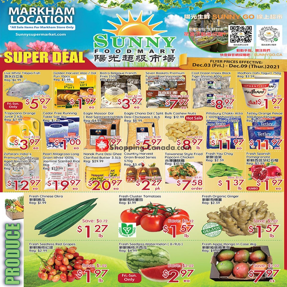 Sunny Foodmart flyer from Friday December 3, 2021 to Thursday December 9, 2021 - page 1