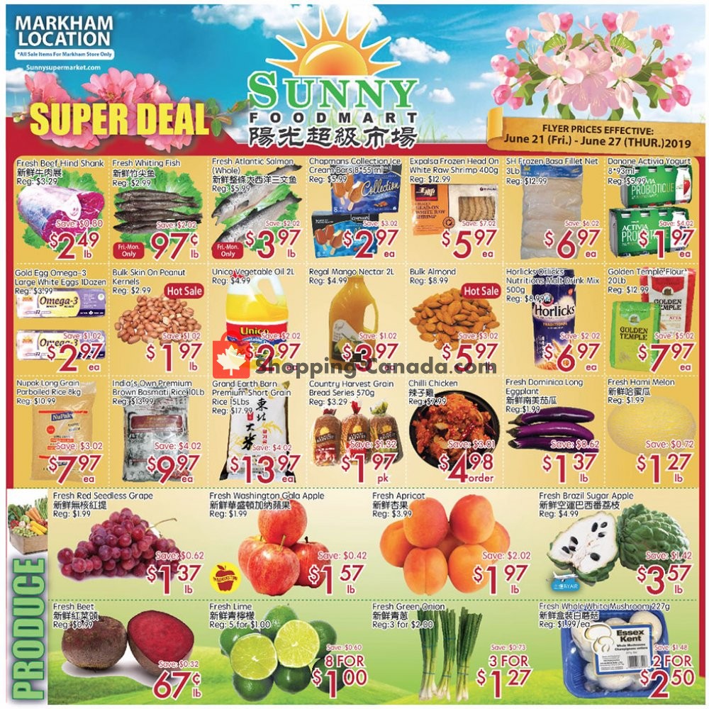 Sunny Foodmart flyer from Friday June 21, 2019 to Thursday June 27, 2019 - page 1