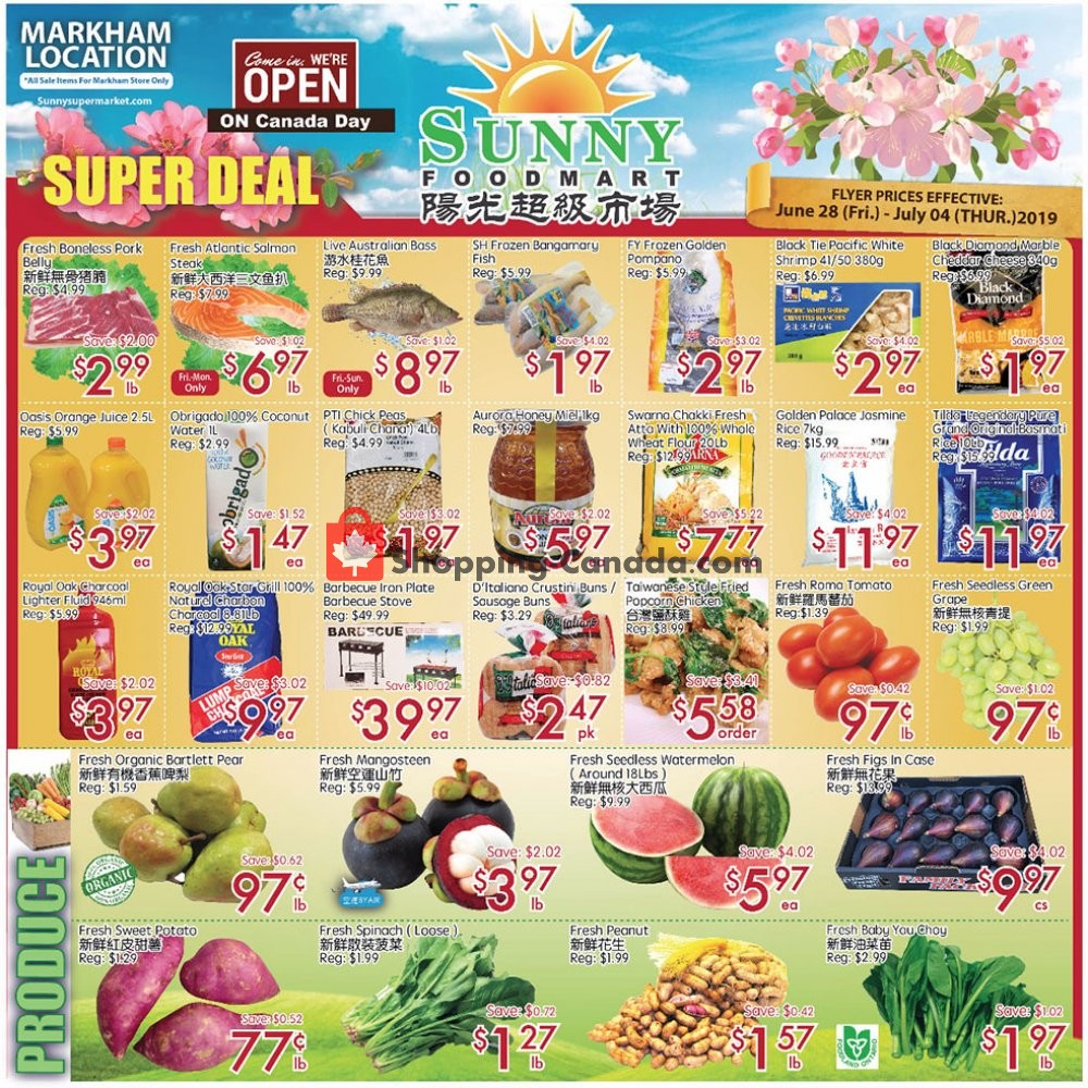 Sunny Foodmart flyer from Friday June 28, 2019 to Thursday July 4, 2019 - page 1