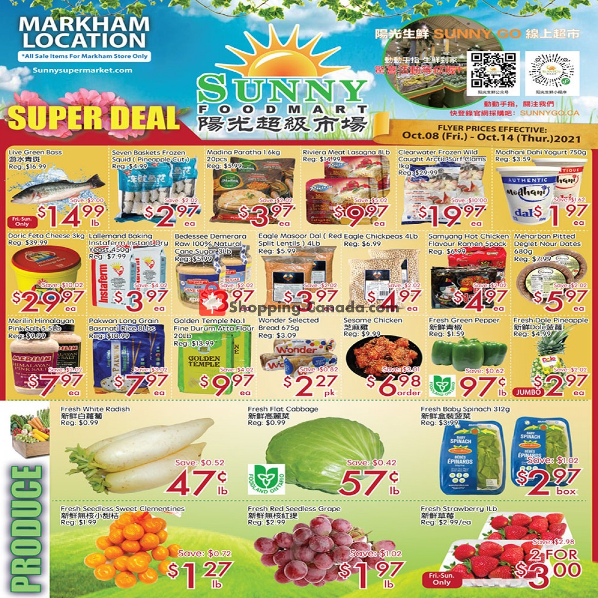 Sunny Foodmart flyer from Friday October 8, 2021 to Thursday October 14, 2021 - page 1