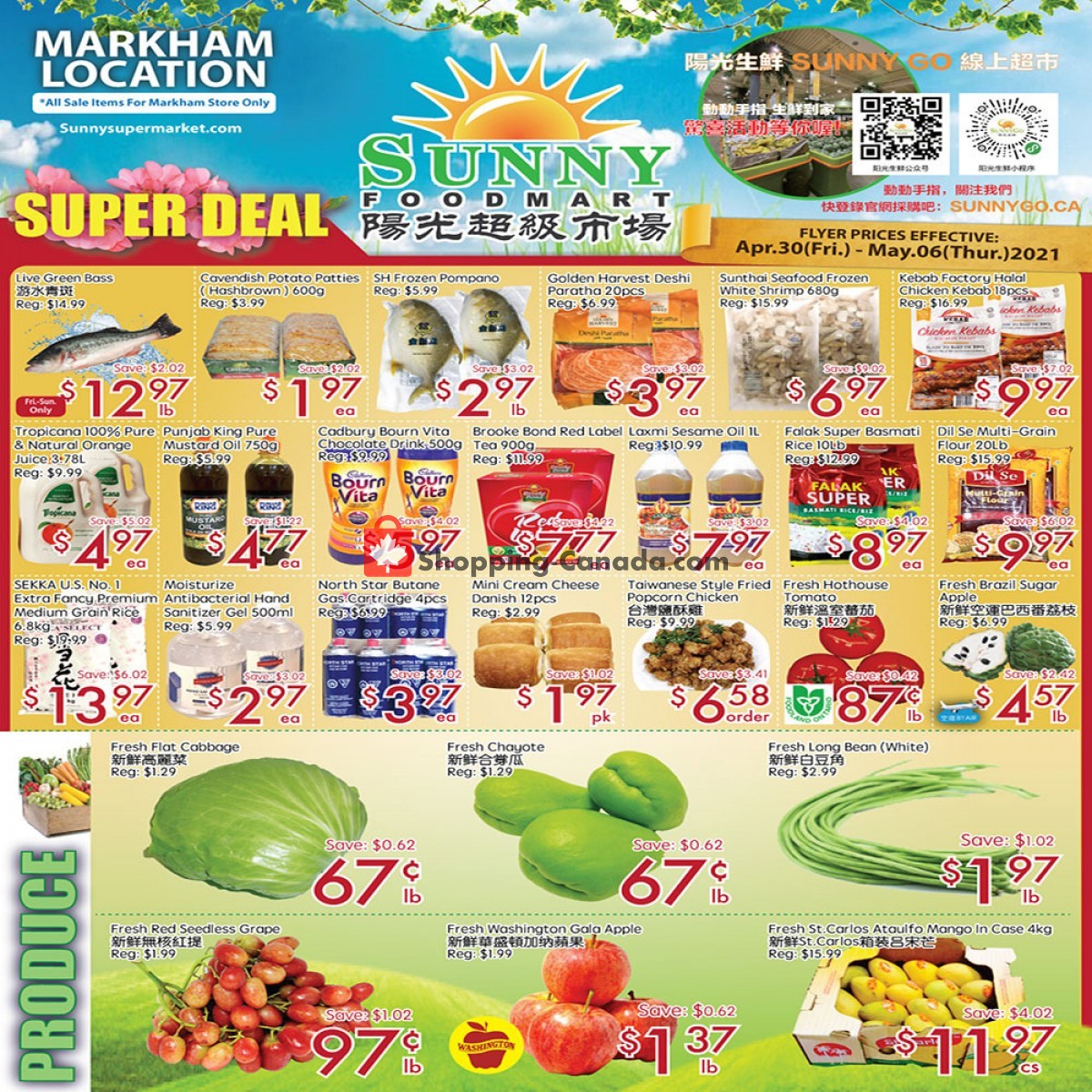 Sunny Foodmart flyer from Friday April 30, 2021 to Thursday May 6, 2021 - page 1