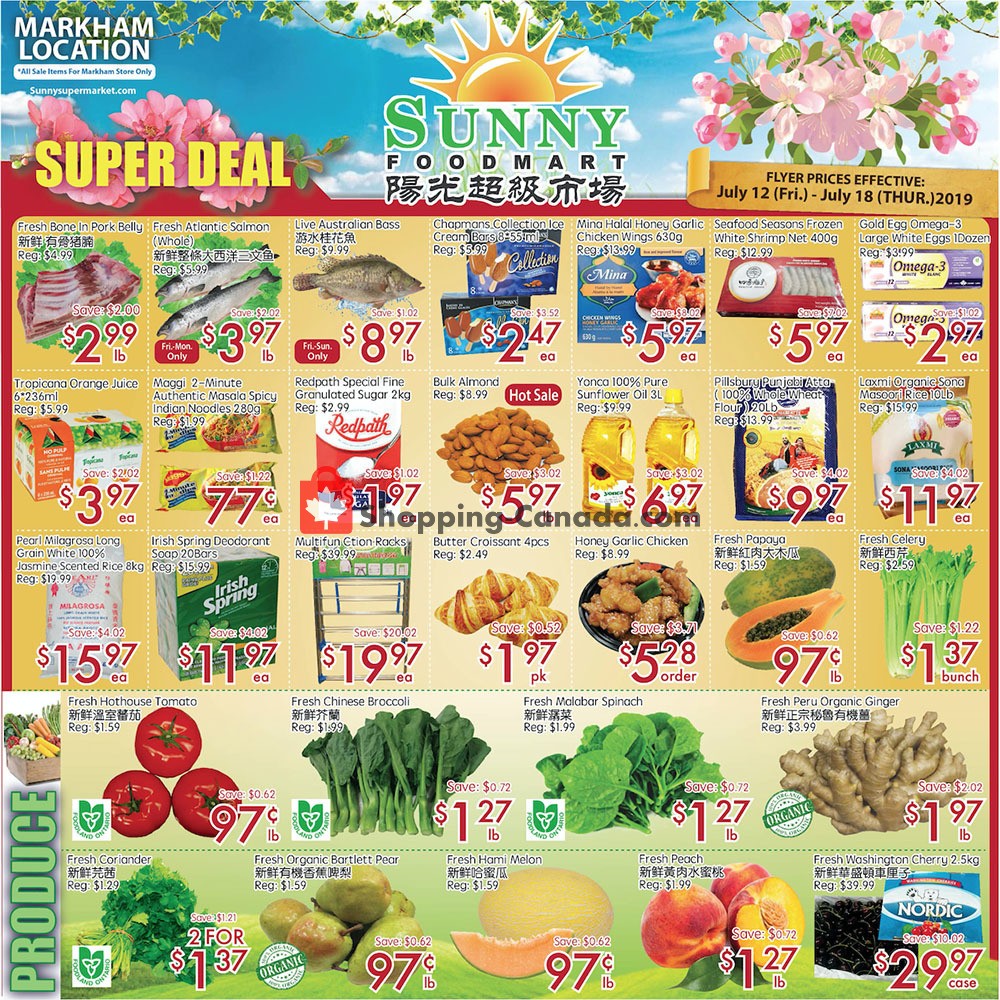 Sunny Foodmart flyer from Friday July 12, 2019 to Thursday July 18, 2019 - page 1