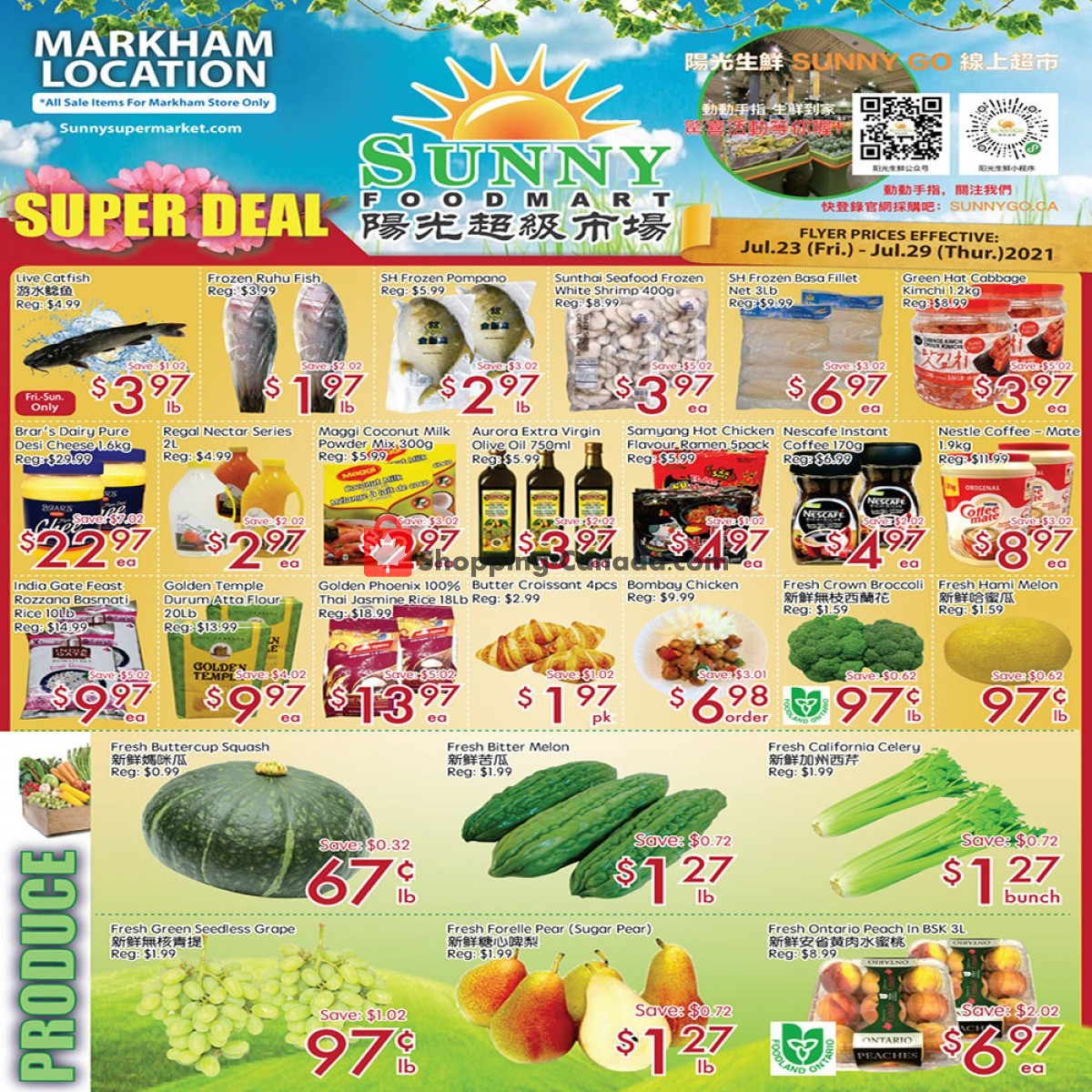 Sunny Foodmart flyer from Friday July 23, 2021 to Thursday July 29, 2021 - page 1