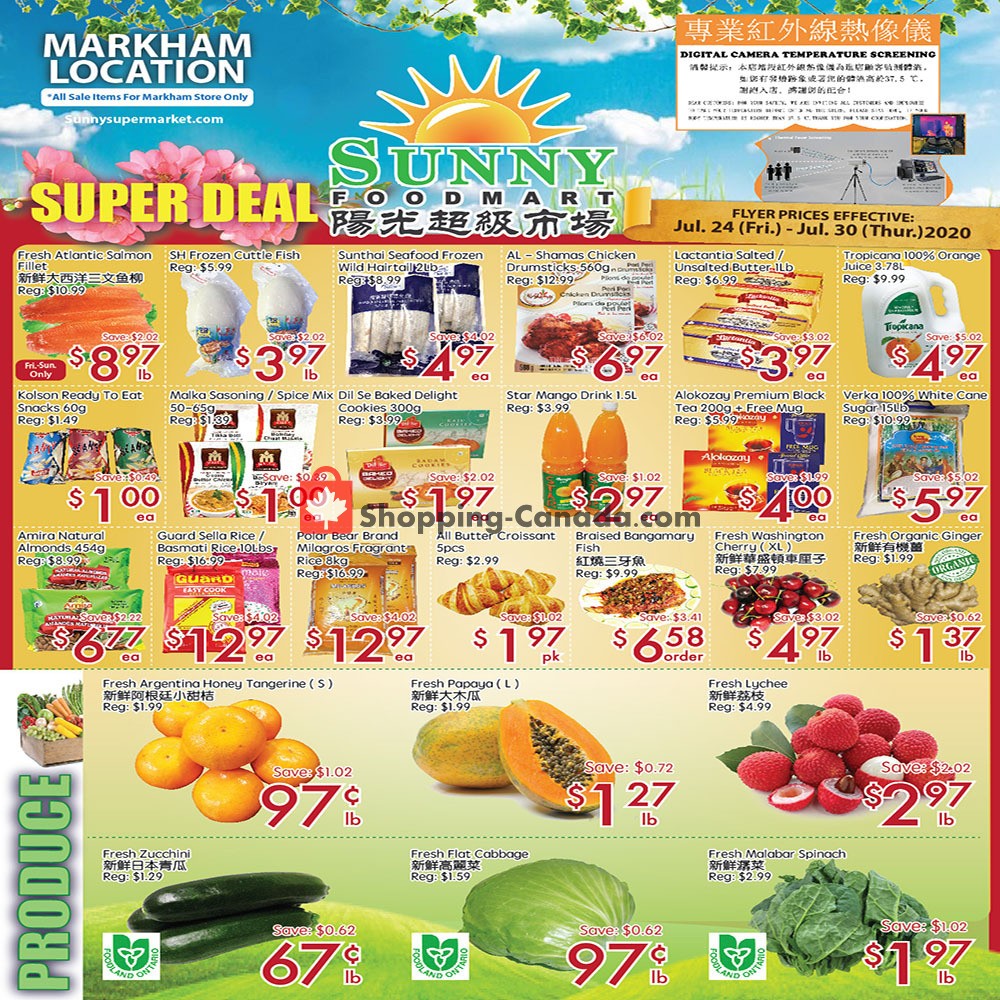 Sunny Foodmart flyer from Friday July 24, 2020 to Thursday July 30, 2020 - page 1