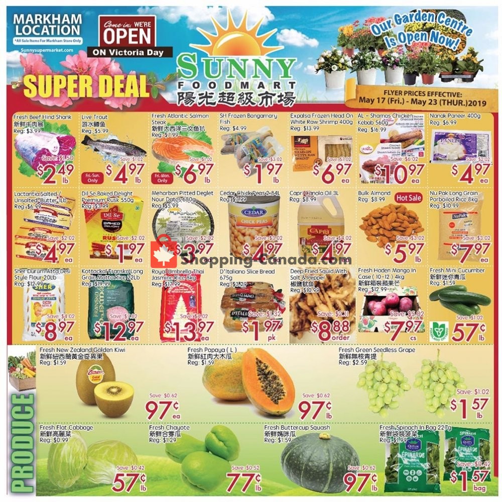 Sunny Foodmart flyer from Friday May 17, 2019 to Thursday May 23, 2019 - page 1