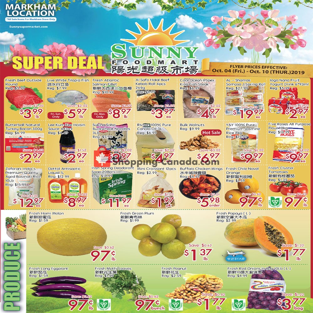 Sunny Foodmart flyer from Friday October 4, 2019 to Thursday October 10, 2019 - page 1