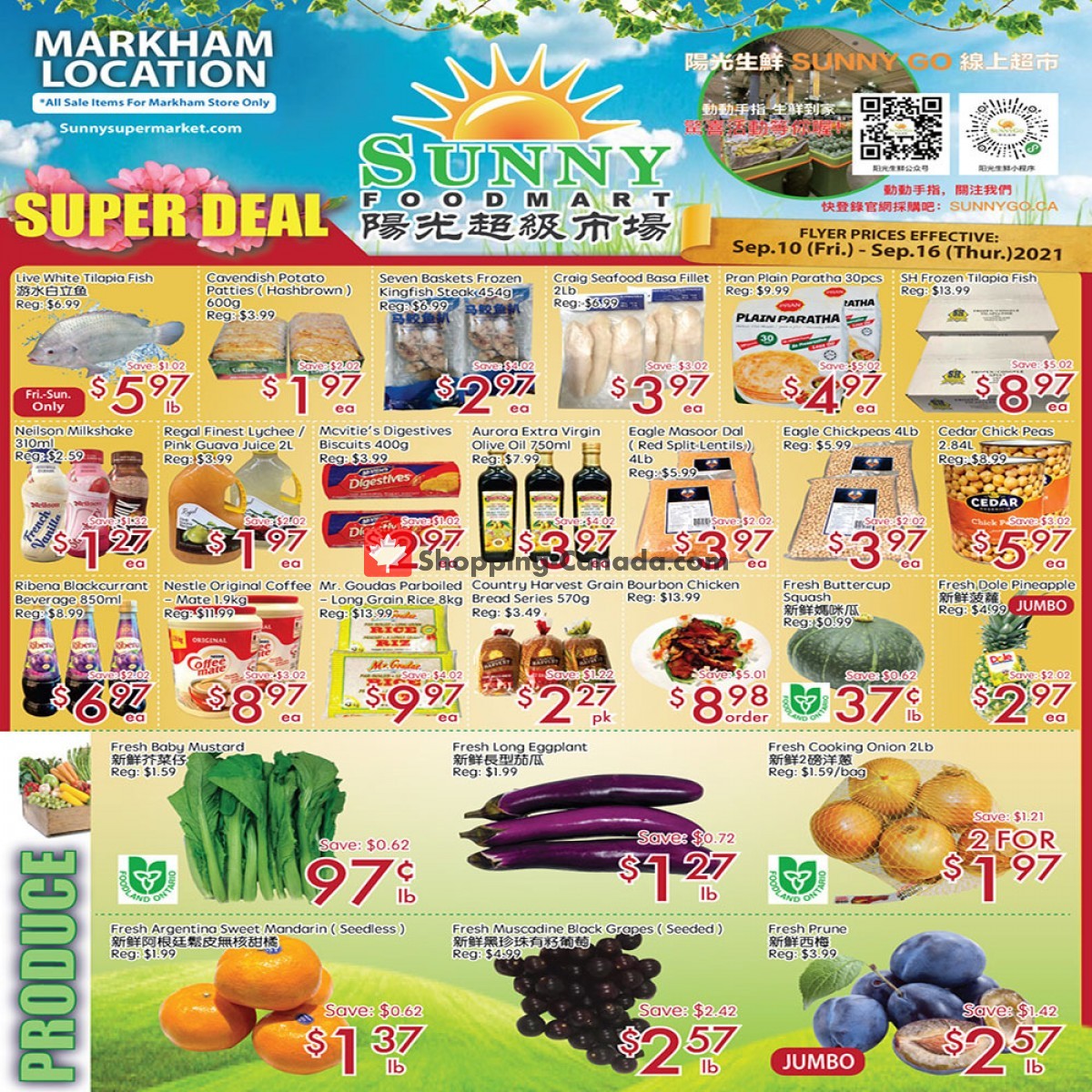 Sunny Foodmart flyer from Friday September 10, 2021 to Thursday September 16, 2021 - page 1