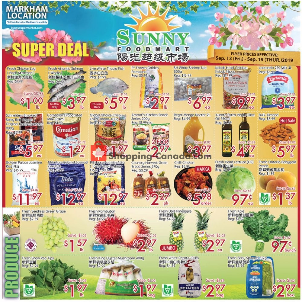 Sunny Foodmart flyer from Friday September 13, 2019 to Thursday September 19, 2019 - page 1