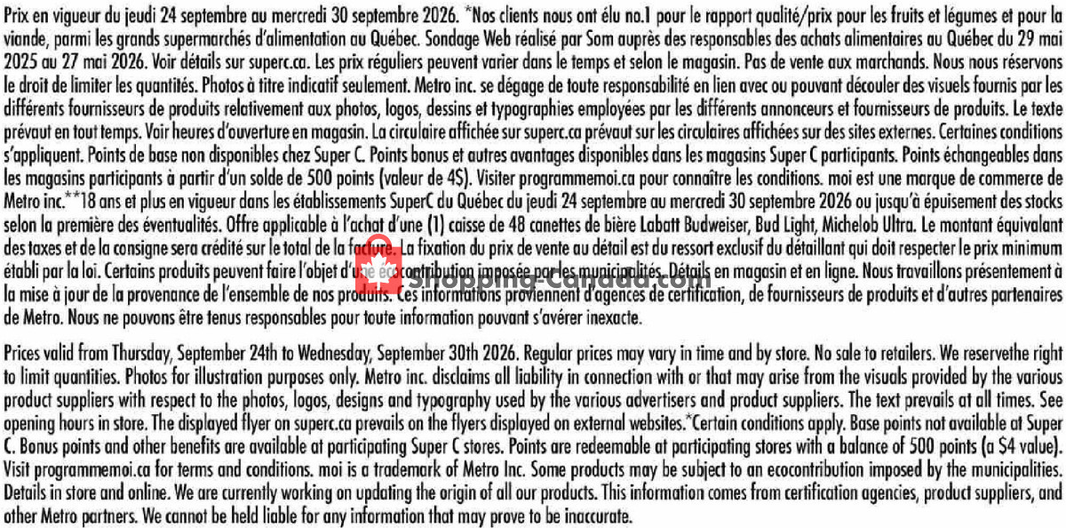 Super C flyer from Thursday September 24, 2026 to Wednesday September 30, 2026 - page 16