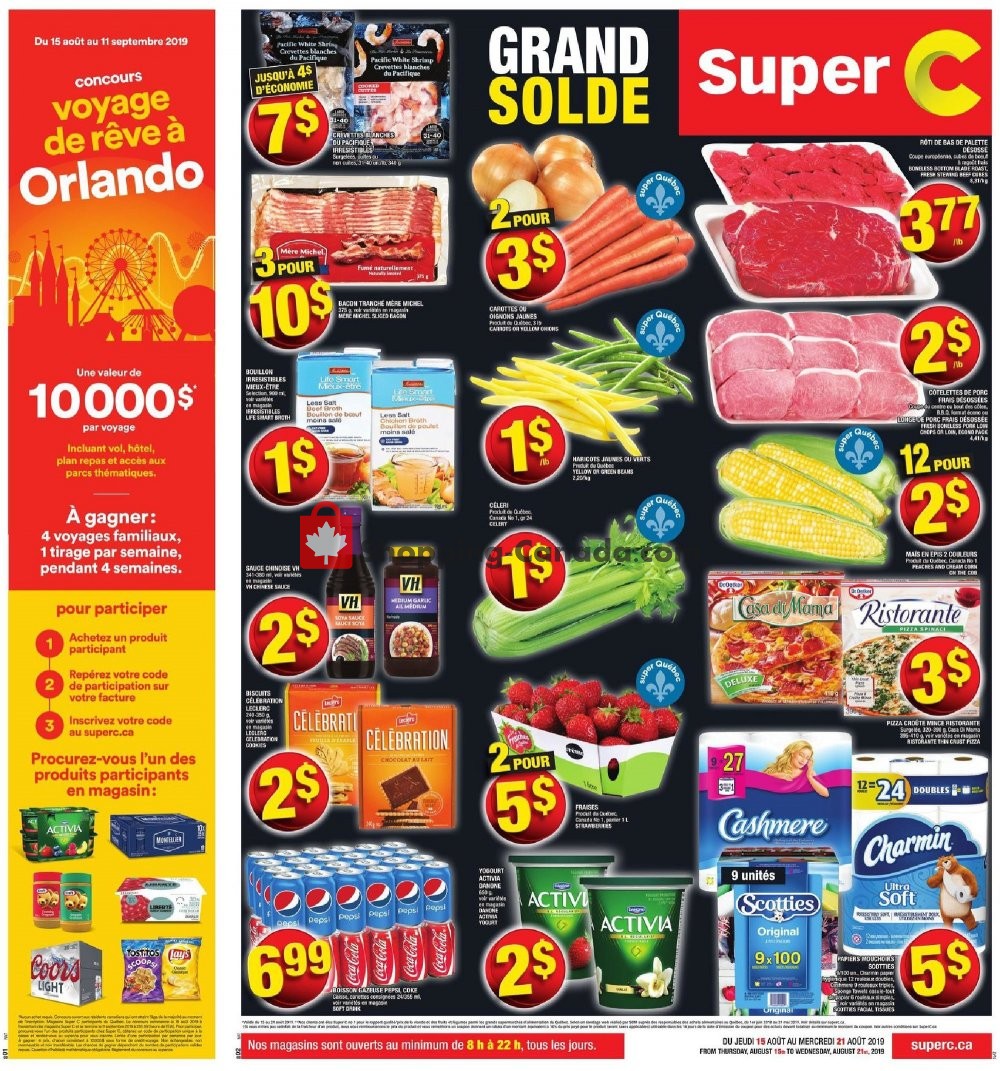 Super C flyer from Thursday August 15, 2019 to Wednesday August 21, 2019 - page 1