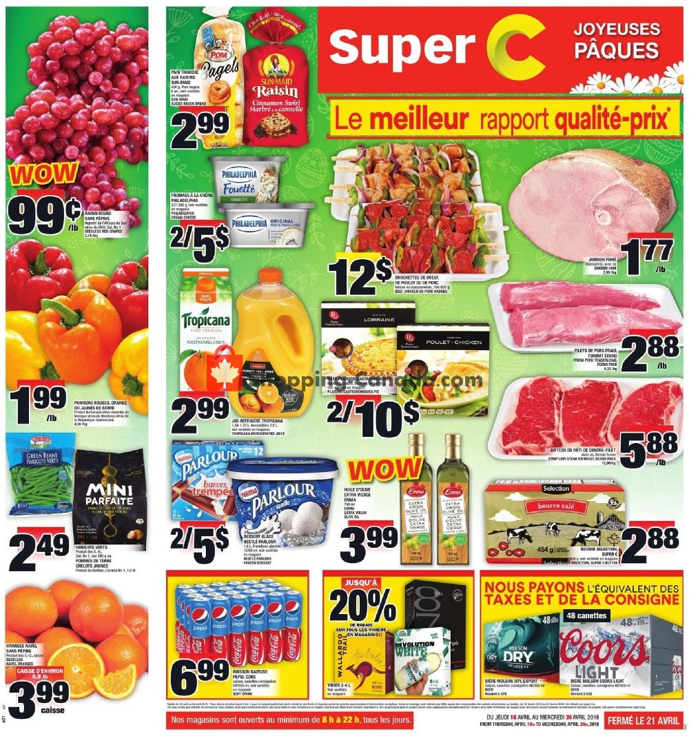 Super C flyer from Thursday April 18, 2019 to Wednesday April 24, 2019 - page 1