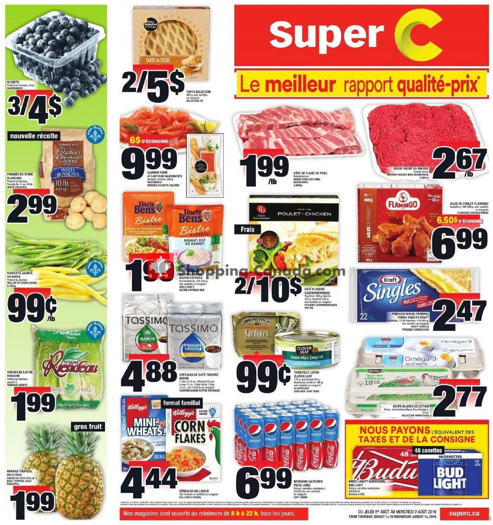 Super C flyer from Thursday August 1, 2019 to Wednesday August 7, 2019 - page 1