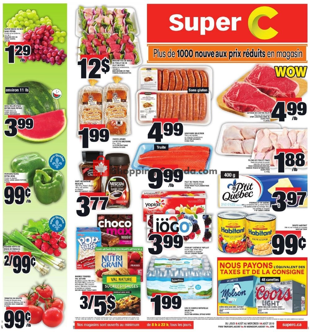 Super C flyer from Thursday August 8, 2019 to Wednesday August 14, 2019 - page 1