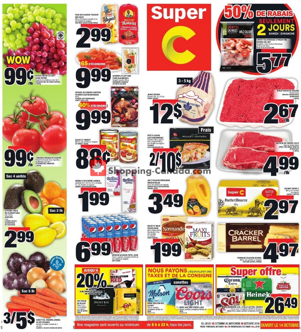 Super C flyer from Thursday October 10, 2019 to Wednesday October 16, 2019 - page 1