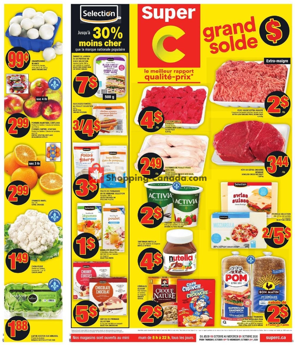 Super C flyer from Thursday October 15, 2020 to Wednesday October 21, 2020 - page 1