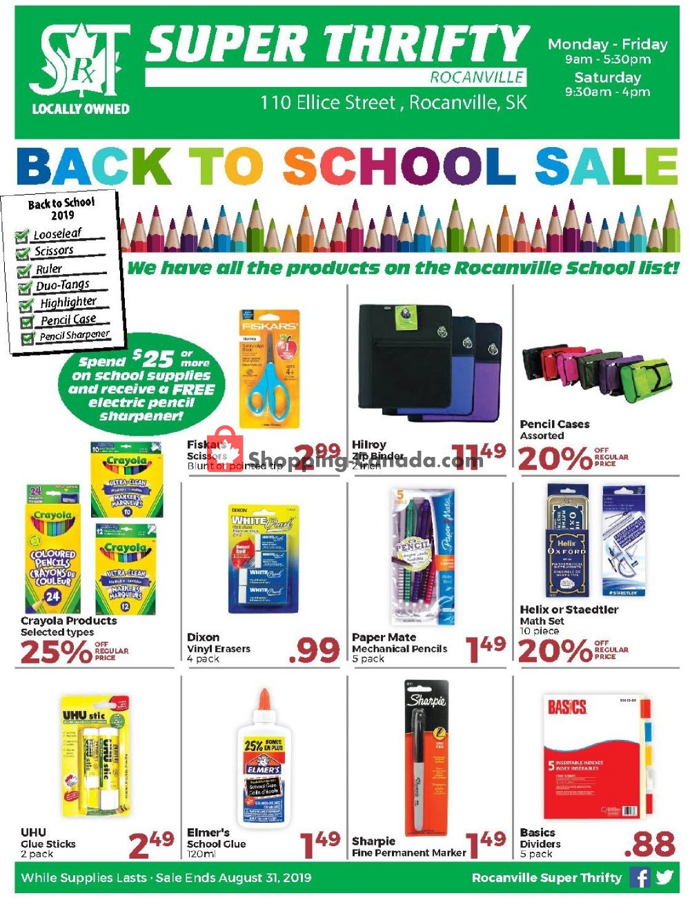 Super Thrifty flyer from Wednesday July 31, 2019 to Saturday August 31, 2019 - page 1
