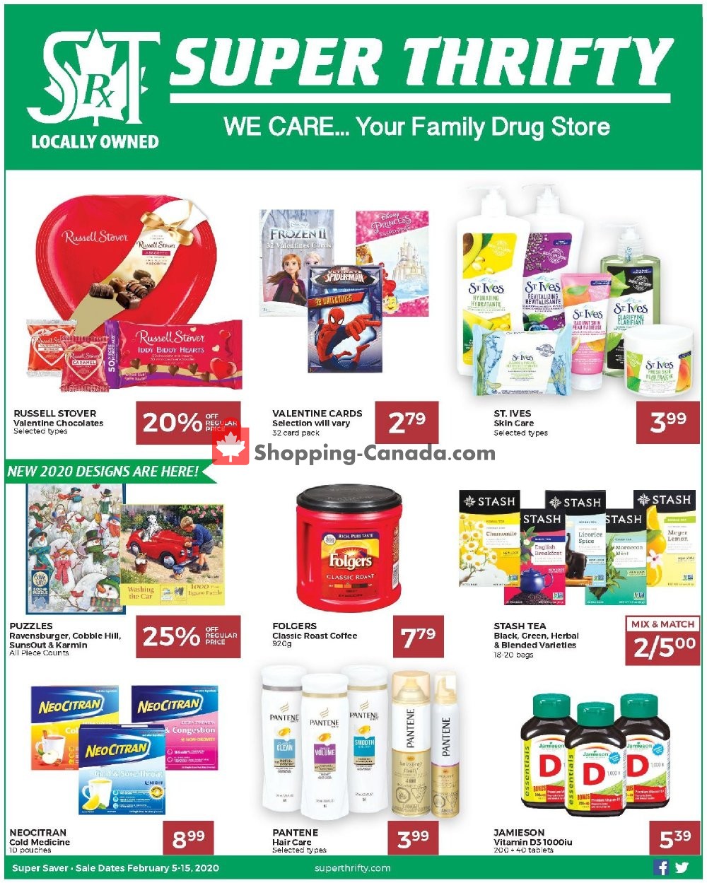 Super Thrifty flyer from Wednesday February 5, 2020 to Saturday February 15, 2020 - page 1