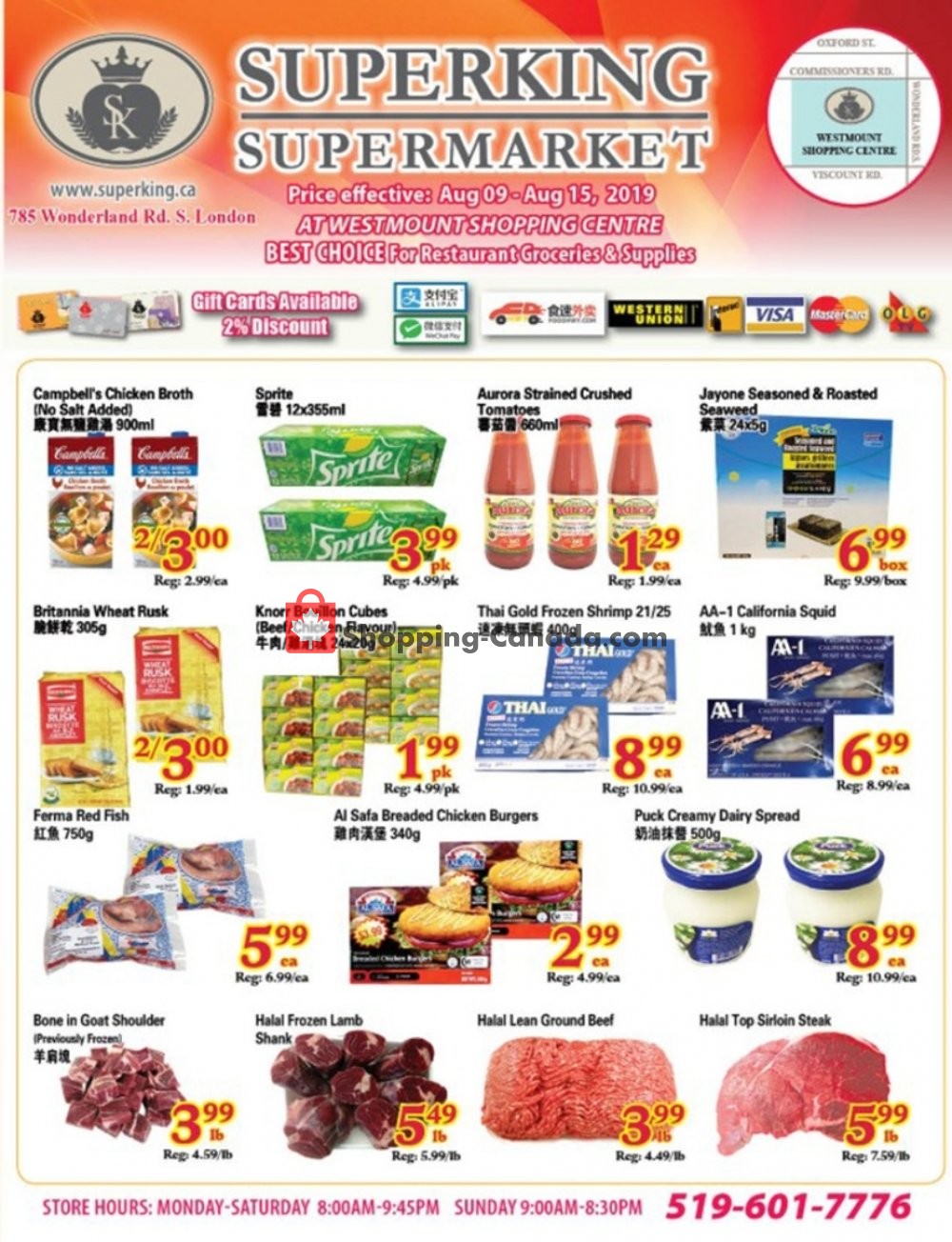 SuperKing Super Market flyer from Friday August 9, 2019 to Thursday August 15, 2019 - page 1