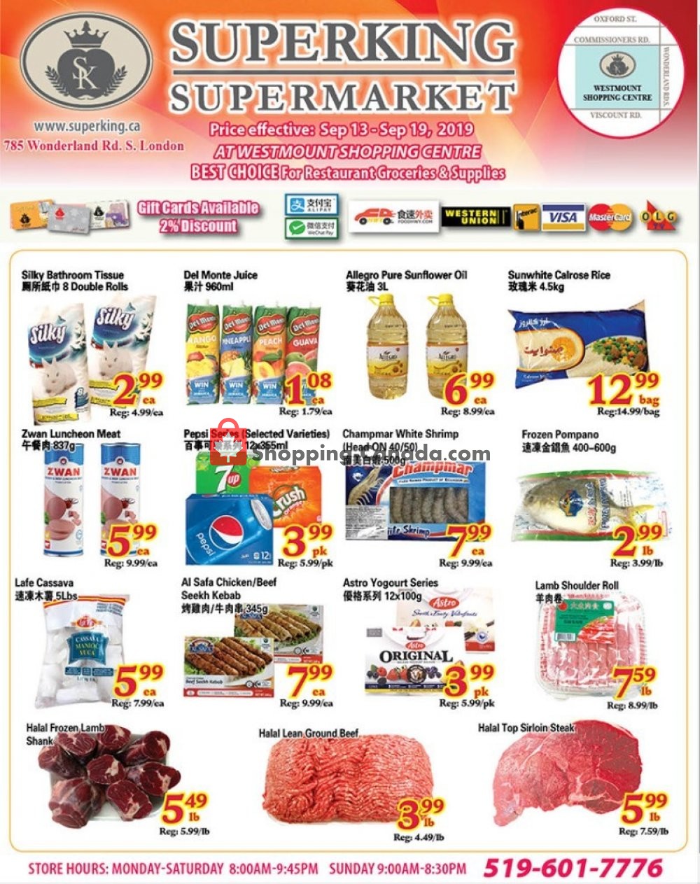 SuperKing Super Market flyer from Friday September 13, 2019 to Thursday September 19, 2019 - page 1