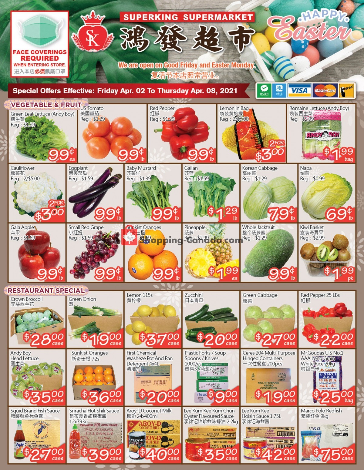 SuperKing Super Market flyer from Friday April 2, 2021 to Thursday April 8, 2021 - page 1