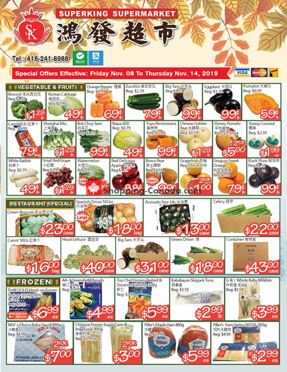 SuperKing Super Market flyer from Friday November 8, 2019 to Thursday November 14, 2019 - page 1