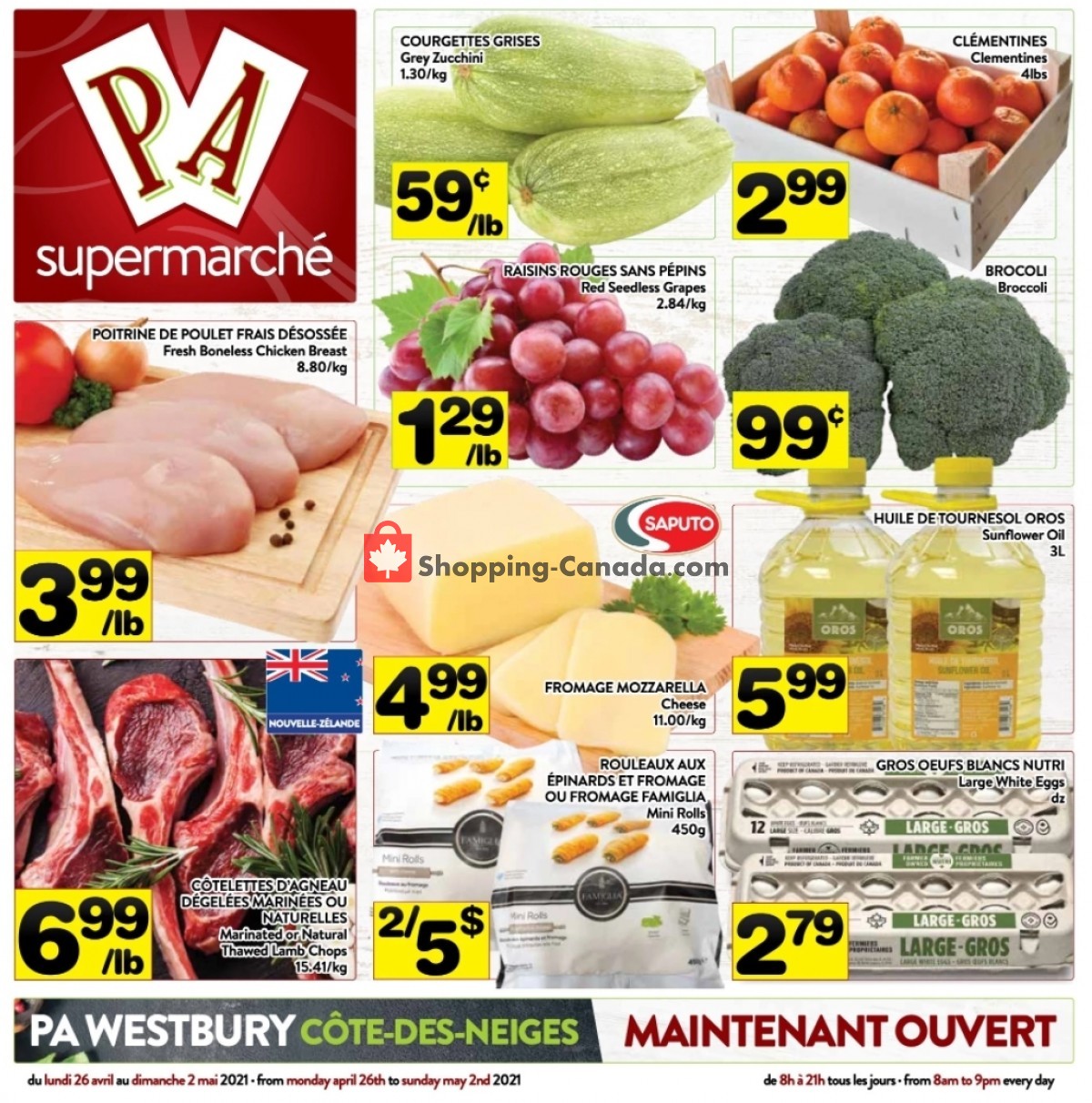 Supermarché PA flyer from Monday April 26, 2021 to Sunday May 2, 2021 - page 1